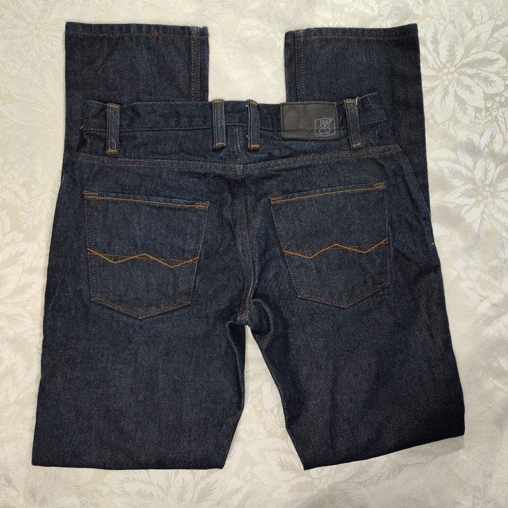 FreeWorld Night Train Jeans Mens 30 Regular Straight Darkwash Blue 100% Cotton